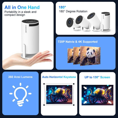 2025 Magcubic Projector HY300 PRO 4K Android 11 Dual Wifi6 260ANSI Allwinner H713 BT5.0 1080P 1280*720P Home Cinema Outdoor